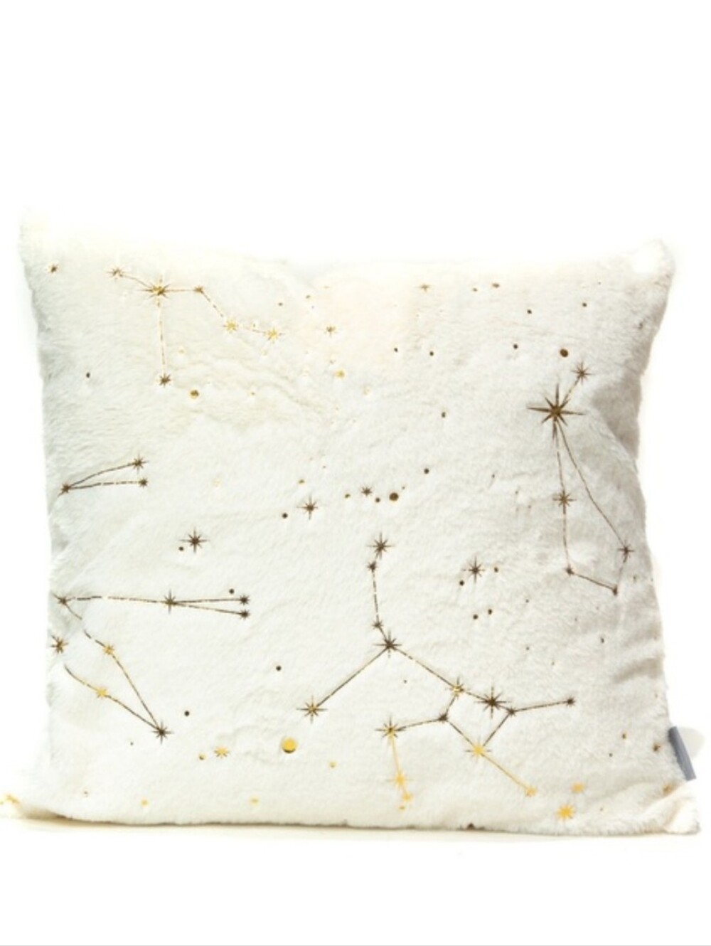New Aviva Stanoff Faux Fur Pillow W/ Gold Constellation Zodiac Astrological